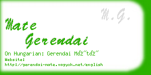 mate gerendai business card